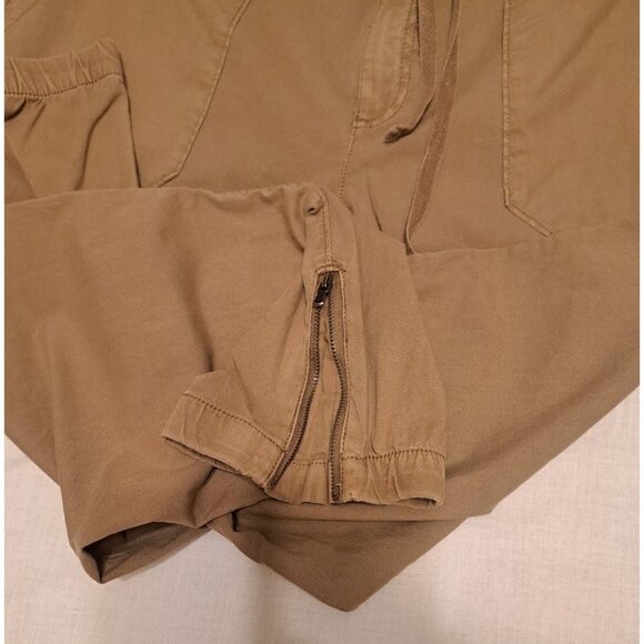 Sonoma Women's Cotton Spandex Joggers Tan Khaki XL Elastic Zip Ankle & Waist NWT - Picture 5 of 6
